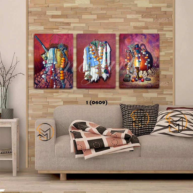 amazigh tradition – tableau triptyque moderne – Mozart